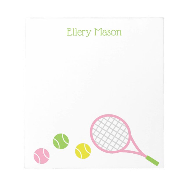 Preppy Tennis Personlig Anteckningsblock (Framsida)