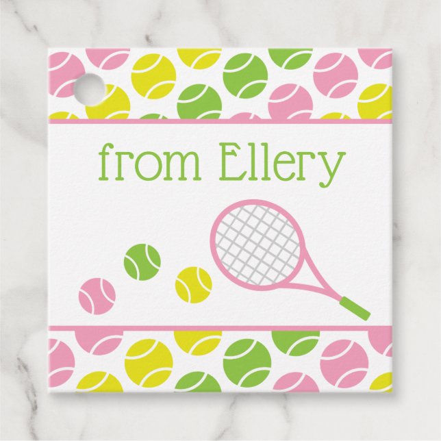 Preppy Tennis Personlig Favor Gift Märkre Gåvor Etiketter (Framsida)