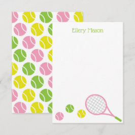 Preppy Tennis Personlig Flat Note Card Tack Kort