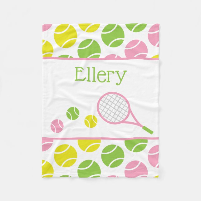 Preppy Tennis Personlig Fleece Blanket (Framsidan)