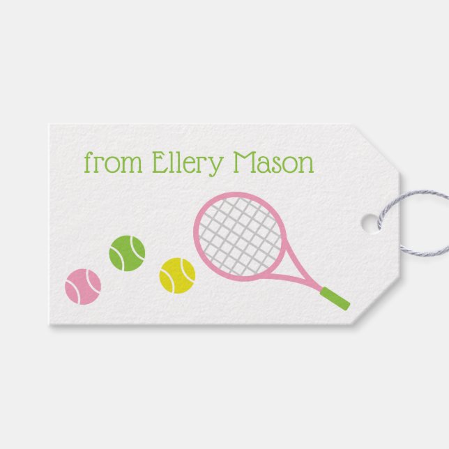 Preppy Tennis Personlig Gift Märkres Presentetikett (Framsidan (Horisontell))