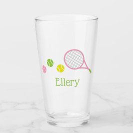 Preppy Tennis Personlig Glass Tumbler Glaskopp