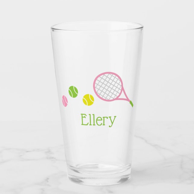 Preppy Tennis Personlig Glass Tumbler Glaskopp (Framsida)