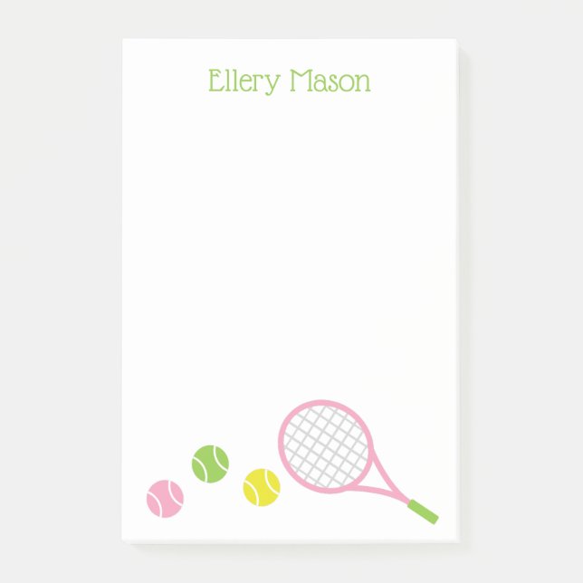Preppy Tennis Personlig Post-it Anteckningsblock (Framsida)