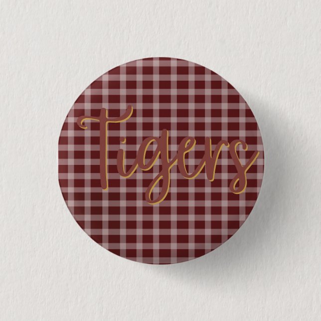 Preppy Tigers Button Pin Knapp (Framsida)