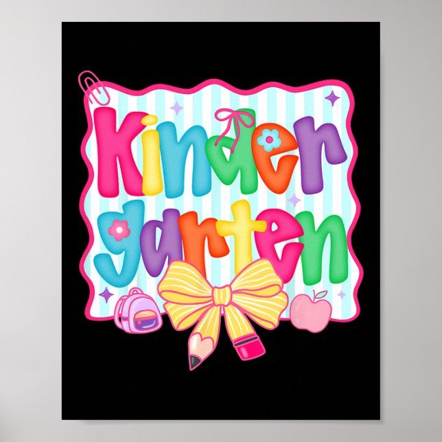 Preppy tillbaka till skolan förskola Coquette Bow  Poster (Framsidan)