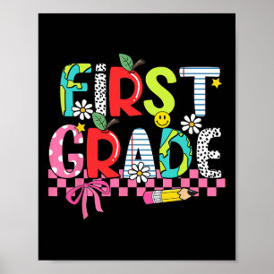 Preppy Tillbehör Första Klass Glad Sista Skoldagen Poster