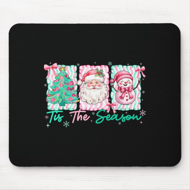 Preppy Tis The Season Santa Snowman Merry Christma Musmatta (Framsidan)
