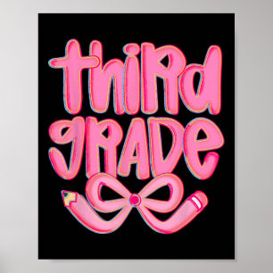 Preppy Tredje Klass Back To School Coquette Bow Te Poster