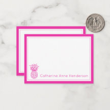 Preppy Tropisk Rosa Pineapple Personlig