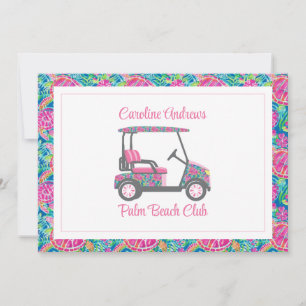 Preppy Turtles Palm Beach Golfvagn Tack Kort