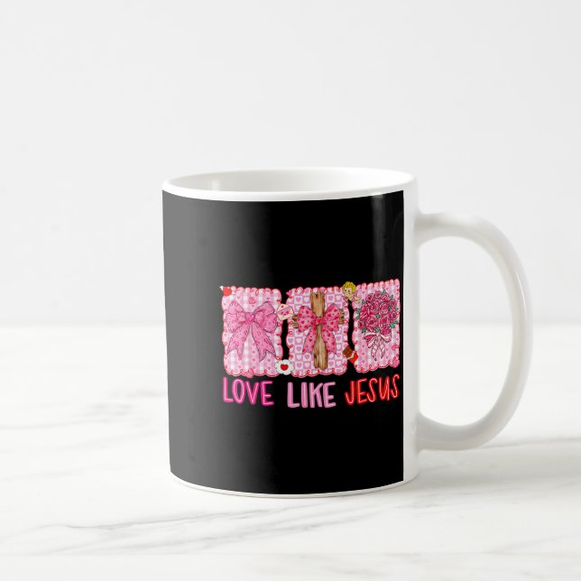 Preppy Valentine Christian Love Like Jesus Men Wom Kaffemugg (Höger)