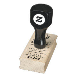 Preppy Vapensköld Monogram Returadress Frimärke Stämpel