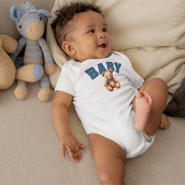 Preppy Varsity Teddy Bear Baby T Shirt