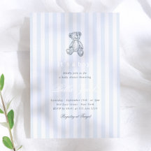 Preppy Vintage Nallebjörn Pojk Babyshower