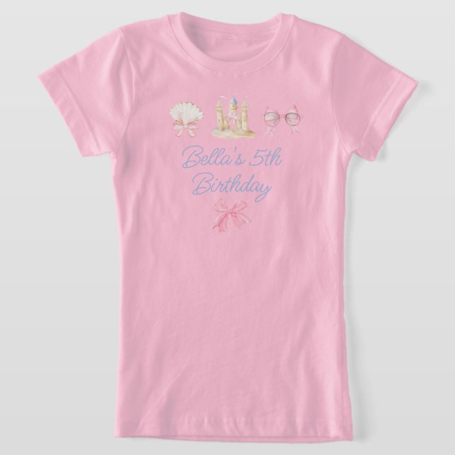 Preppy Watercolor Beach Party T Shirt (Laydown)