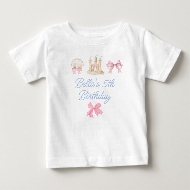 Preppy Watercolor Beach Party T Shirt (Framsida)