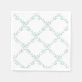 Preppy Watercolor Blommigt Gingham Birthday Pappersservett