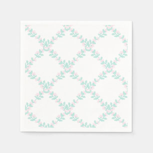 Preppy Watercolor Blommigt Gingham Birthday Pappersservett