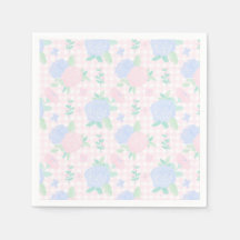 Preppy Watercolor Blommigt Gingham Birthday