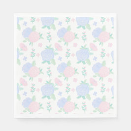 Preppy Watercolor Blommigt Gingham Birthday Pappersservett