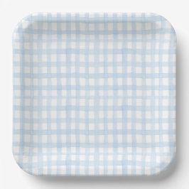 Preppy Watercolor Blue Gingham
