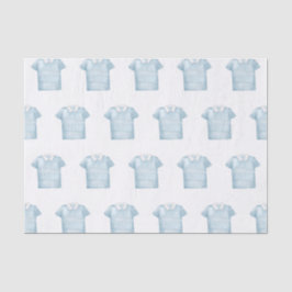 Preppy Watercolor Blue Monogram Golf Polo Shirt