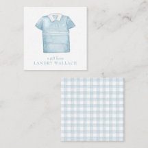 Preppy Watercolor Blue Monogram Golf Polo Shirt