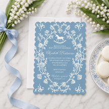 Preppy Wedgewood Blå Gunghäst Baby Shower