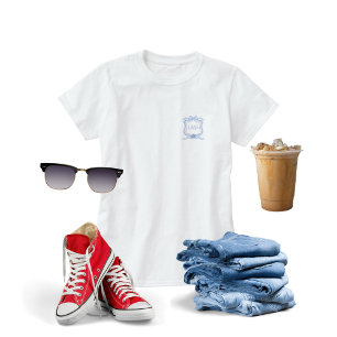 Preppy Wedgewood Monogram Studenten T Shirt
