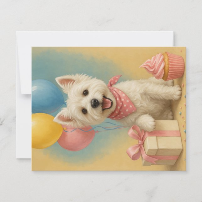 Preppy Westie Birthday Card (Framsida)
