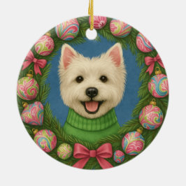 Preppy Westie Julgransprydnad Keramik