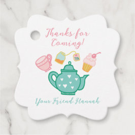 Preppy Whimsical Tea Party Gåvor Etiketter
