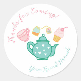 Preppy Whimsical Tea Party Runt Klistermärke