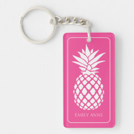 Preppy White Pineapple on Pink