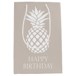 Preppy White Pineapple på Beige