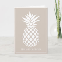 Preppy White Pineapple på Beige