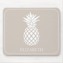 Preppy White Pineapple på Beige
