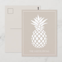 Preppy White Pineapple på Beige