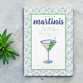 Preppy Zebra Martini Vit Martini Fest Inbjudningar