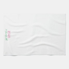 Preppy Zip Code Street Adress Personlig Kökshandduk