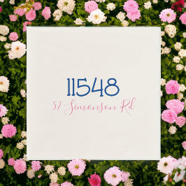Preppy Zip Code Street Adress Personlig Pappersservett