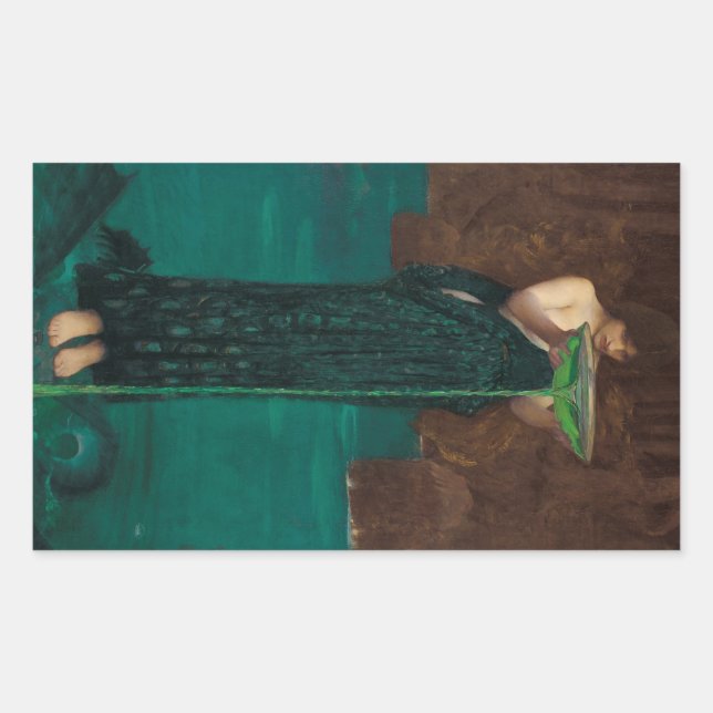 PreRaphaelite Art Circe Invidiosa Rektangulärt Klistermärke (Framsida)