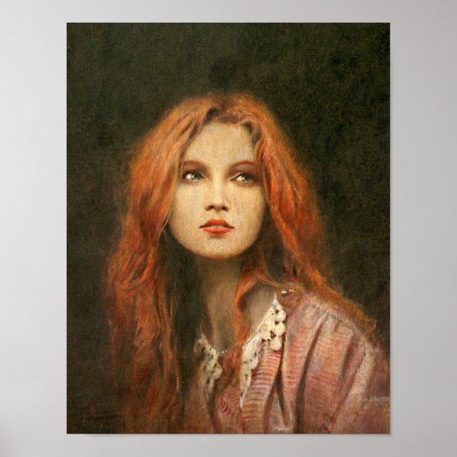 PreRaphaelite Girl Fine Art Print Poster (Framsidan)