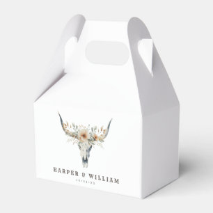 Prérie bröllop longhorn presentaskar