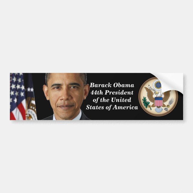 Pres. Det Obama porträtt, officiell förseglar Bildekal (Framsidan)
