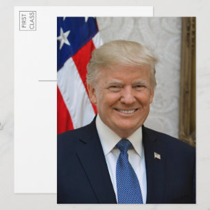 Pres. Donald Trump 2017 Porträtt Large Postcard Inbjudningar