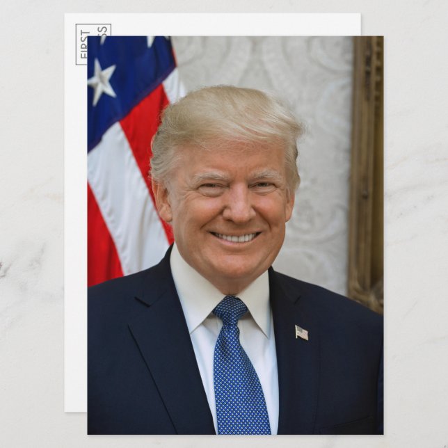 Pres. Donald Trump 2017 Porträtt Large Postcard Inbjudningar (Fram/baksida)