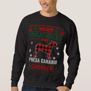 Presa Canario Hund Pet Red Play Julafton Ugly Chri Lång Ärmad Tröja