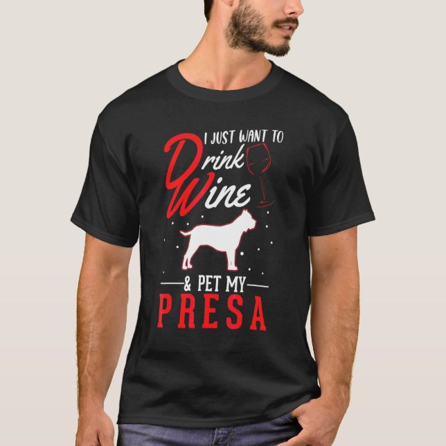 Presa Canario Och Vin T Shirt (Framsida)